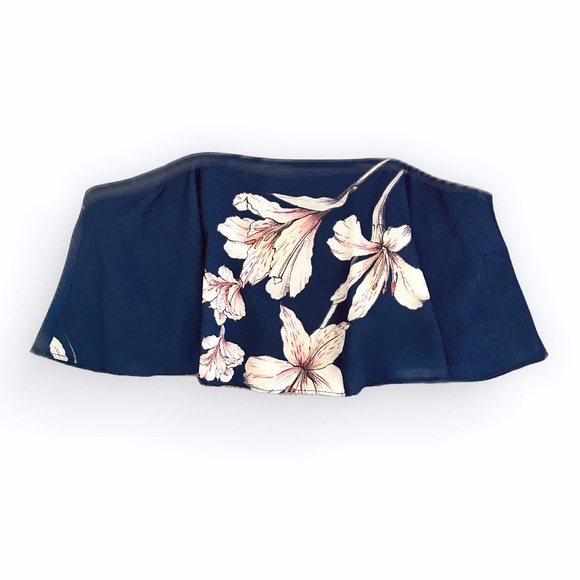 NWT Strapless Floral Crop Top Size 10 - Picture 1 of 6